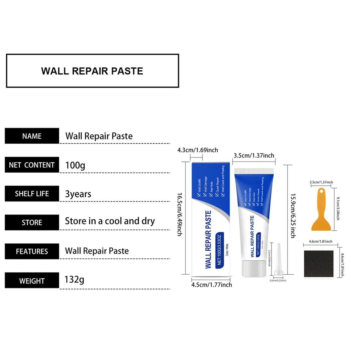 Wall and Drywall Hole Repair Kit with Mending Putty - view 6