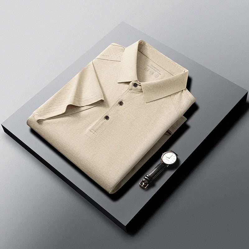 Men's Casual Polo Tee - Soft Fabric, Office & Everyday Short Sleeve