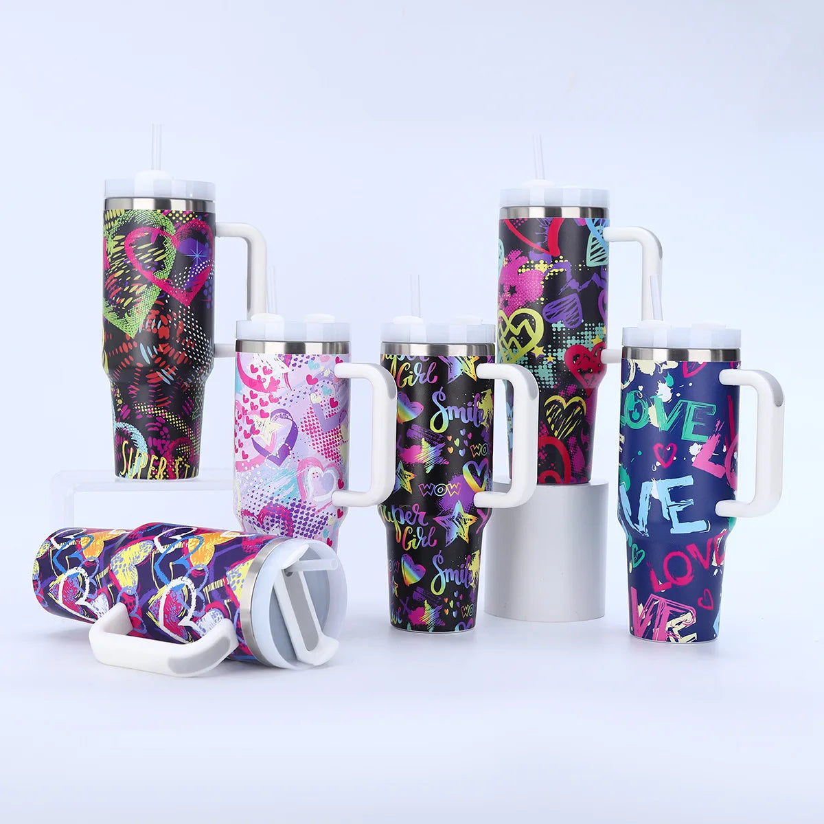 Custom Logo Picture 20oz Car Tubmler Thermos Vaccum mug insulated cup outdoor portable car straight Stainless Steel Water Bottle