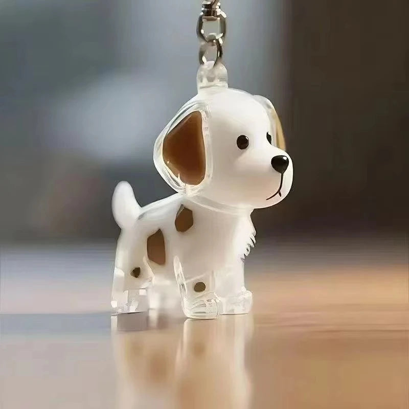 Lovely Dog Hair Storage Keychain Pendant for Bags, Couples Car Keys, Unique Jewelry Souvenir Gift Decoration Accessories Set