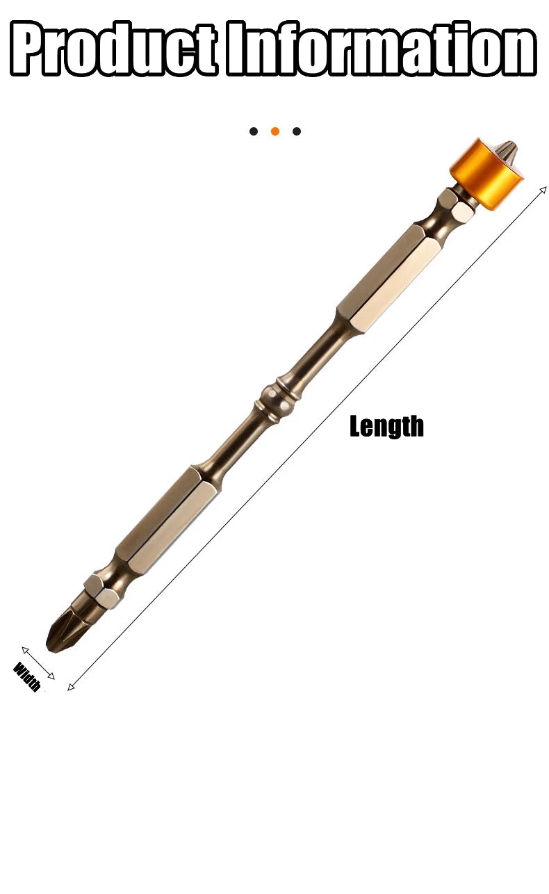 PH2 Hardness 65/110mm Screwdriver Bit Double Cross Head Hexagonal Handle Electric Screwdriver with Magnetic Ring Screwdriver Set