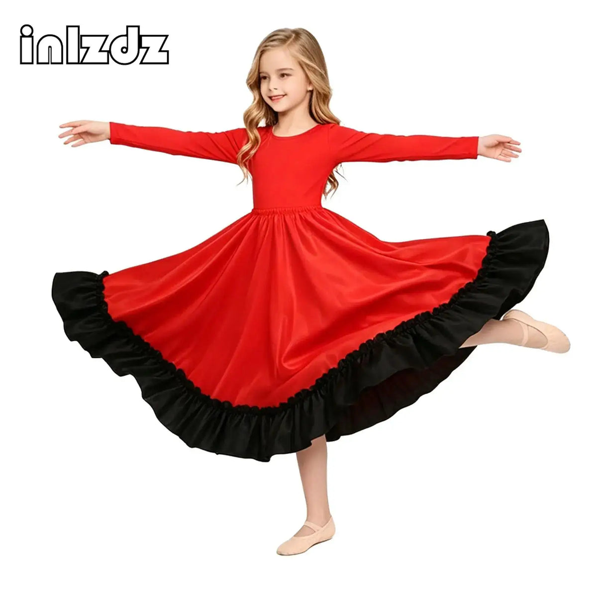 Girls satin flamenco dress
