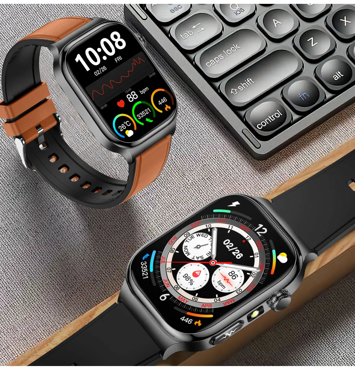 GUHUAVMI 2026 AI Health Smartwatch – ECG+HRV, Blood Pressure, Uric Acid & Blood Lipid Monitor | 2.04" AMOLED Sapphire | Bluetooth Calling | Men & Women