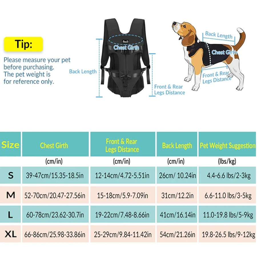 Front Travel Pet Backpack - Small & Medium Dog Carrier – photo 2