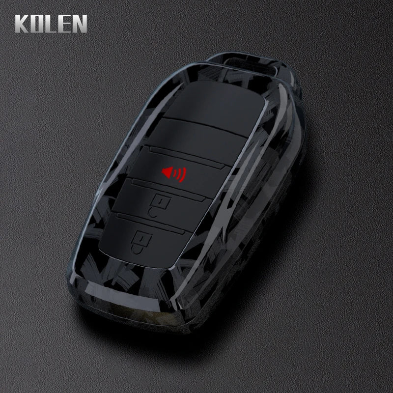 ABS Carbon Fiber Car Flip Key Case Cover For Toyota Sienna Rav4 Crown Hilux Fortuner Camry Land Cruiser Prado Venza Accessories