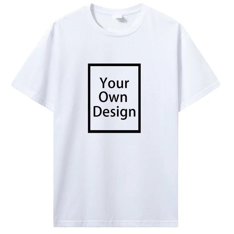 Custom Cotton Customized Print Short Sleeve T Shirt Men Women Tops Tees DIY Your Like Photo Or Logo Cotton T-shirt Men Clothing