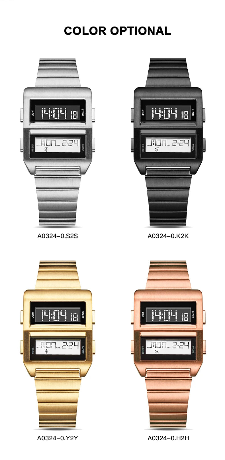 MEGIR Retro Cyberpunk Driver Electronic Watch for Men Sports Wristwatch with Electronic Movement Stainless Steel Strap 0324