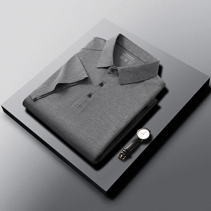 Men's Casual Polo Tee - Soft Fabric, Office & Everyday Short Sleeve
