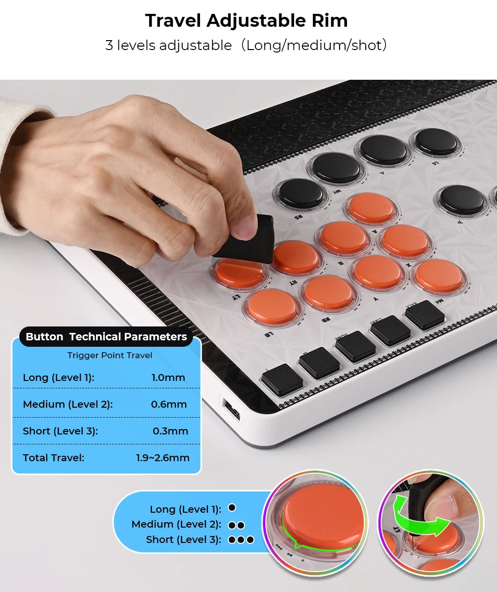 Haute42 C-AT Magnetic Leverless Hitbox Controller Stickless Arcade Controller Keyboard For PC/PS4/PS5/Switch Hitbox Fightstick