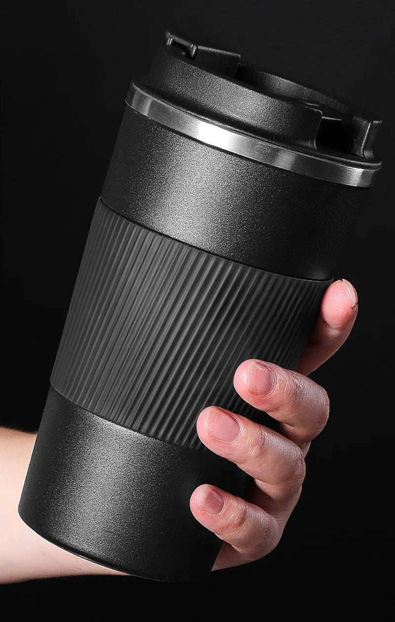 380ml/510ml Double Stainless Steel Coffee Thermos Mug with Non-slip Case Car Vacuum Flask Travel Insulated Bottle