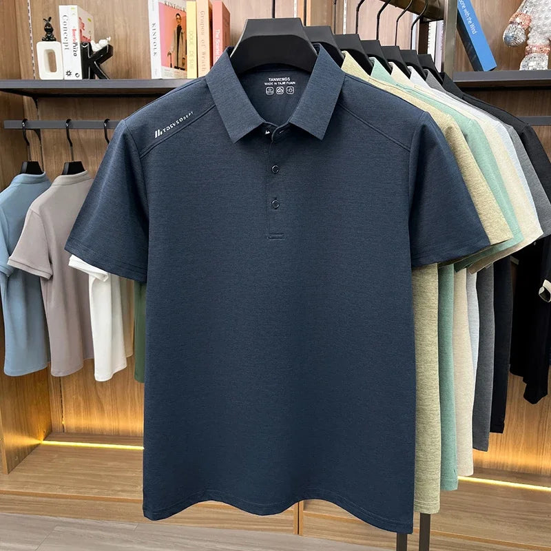 Men's Casual Polo Tee - Soft Fabric, Office & Everyday Short Sleeve