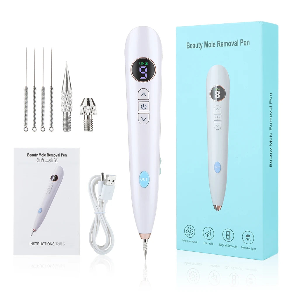 Laser Tattoo Mole Removal Pen 9 Modes LCD Plasma Pen Skin Care Tools Tag Removal Freckle Wart Dark Spot Remover Beauty Care Tool