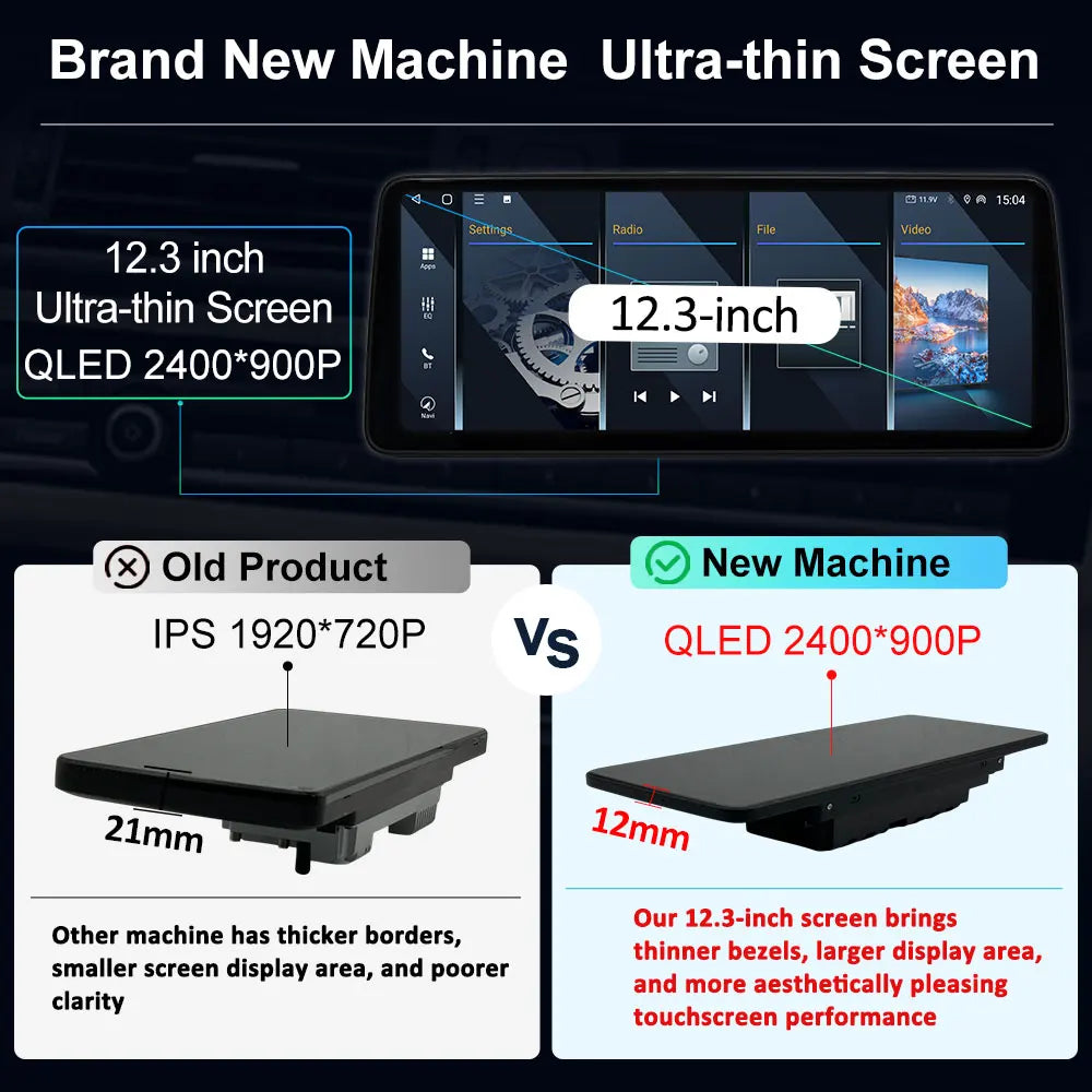 Android 16 Wireless Carplay Car Radio Multimedia Player for BMW 5 Series F10 F11 2010 - 2017 CIC NBT System QLED Screen GPS WiFi