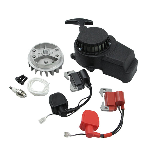 Alloy Easy Pull Recoil Start Starter Ignition Coi For 2 Stroke Engine 47cc 49cc 50cc Pocket Bike Mini Moto Dirt Bike ATV Quad