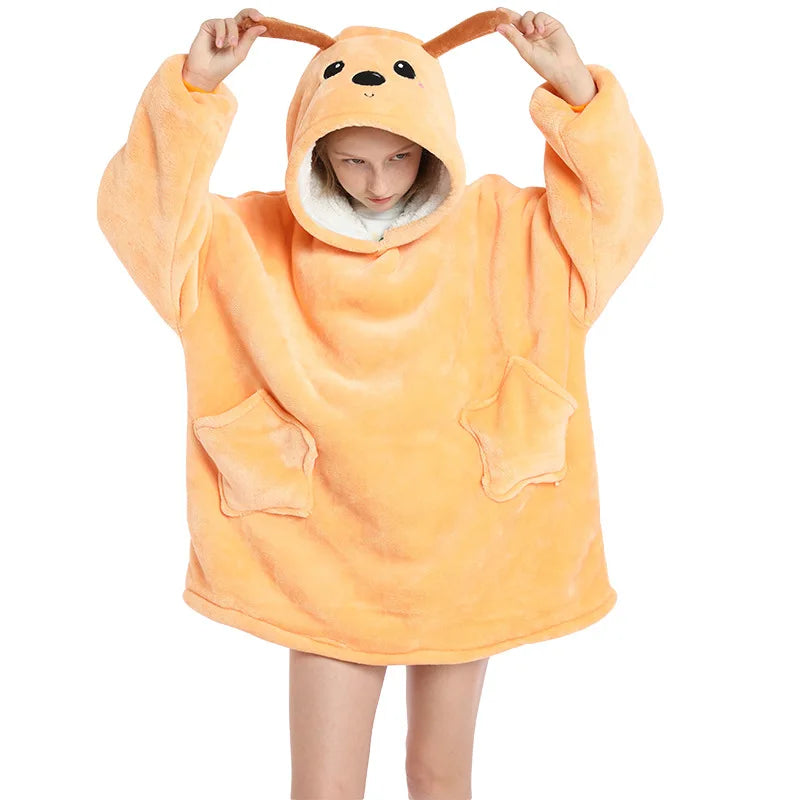 Kids Oversized Hoodie Blanket - Animal Wearable Blanket with Sleeves - photo 18