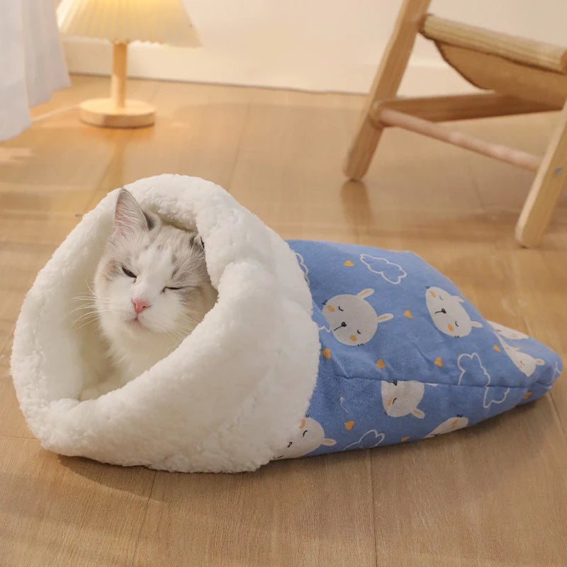 Plush Pet Sleeping Bag - Warm Burrow Nest for Kittens and Cats - photo 3