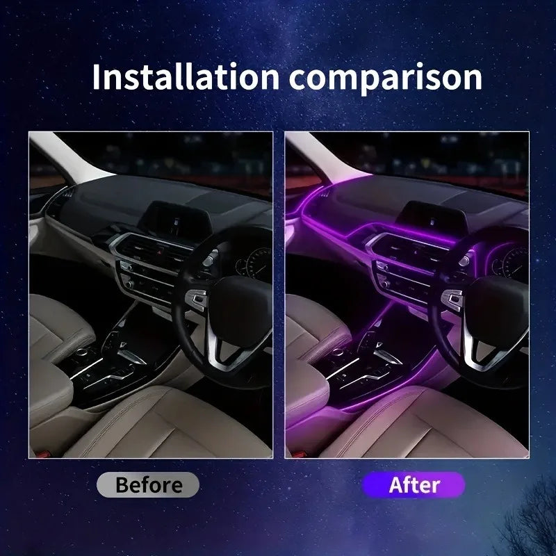 5M Car Environment El Wire LED USB Flexible Neon Interior Lights Car Decorative Accessories