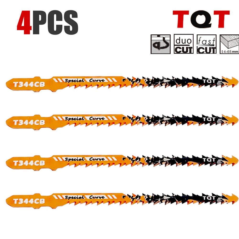 Double-Sided Jigsaw Blades 10/9Tpi T344Cb for Efficient Curved Cutting, Wood & Plastic Saber Saw Blades Set for DIY & Carpenters