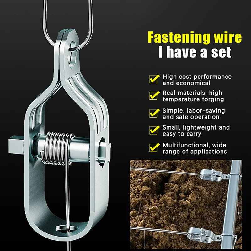 5Pcs Wire Rope Tightener Heavy Duty Steel Cable Tighteners Rope Garden Fence Tension Adjustment Tool Wire Sling Fastener