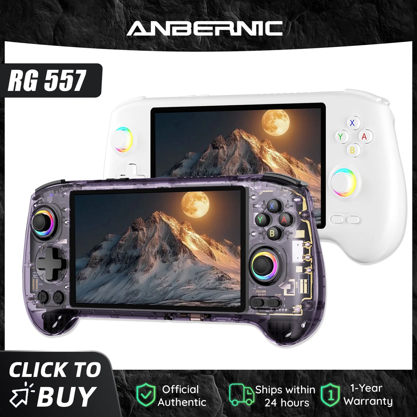 Anbernic RG557 Handheld Game Console 5.48'' AMOLED Android 14 5500mAH Bluetooth 5.3 Portable Video Game Player Dimensity 8300