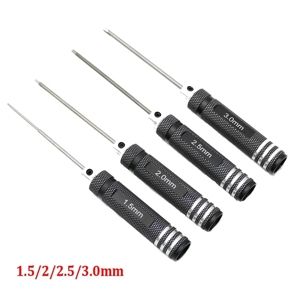 4Pcs 1.5/2/2.5/3.0mm Black Hex Driver Allen Wrench Hand Tool Set RC Car Model Repair Maintenance Tool