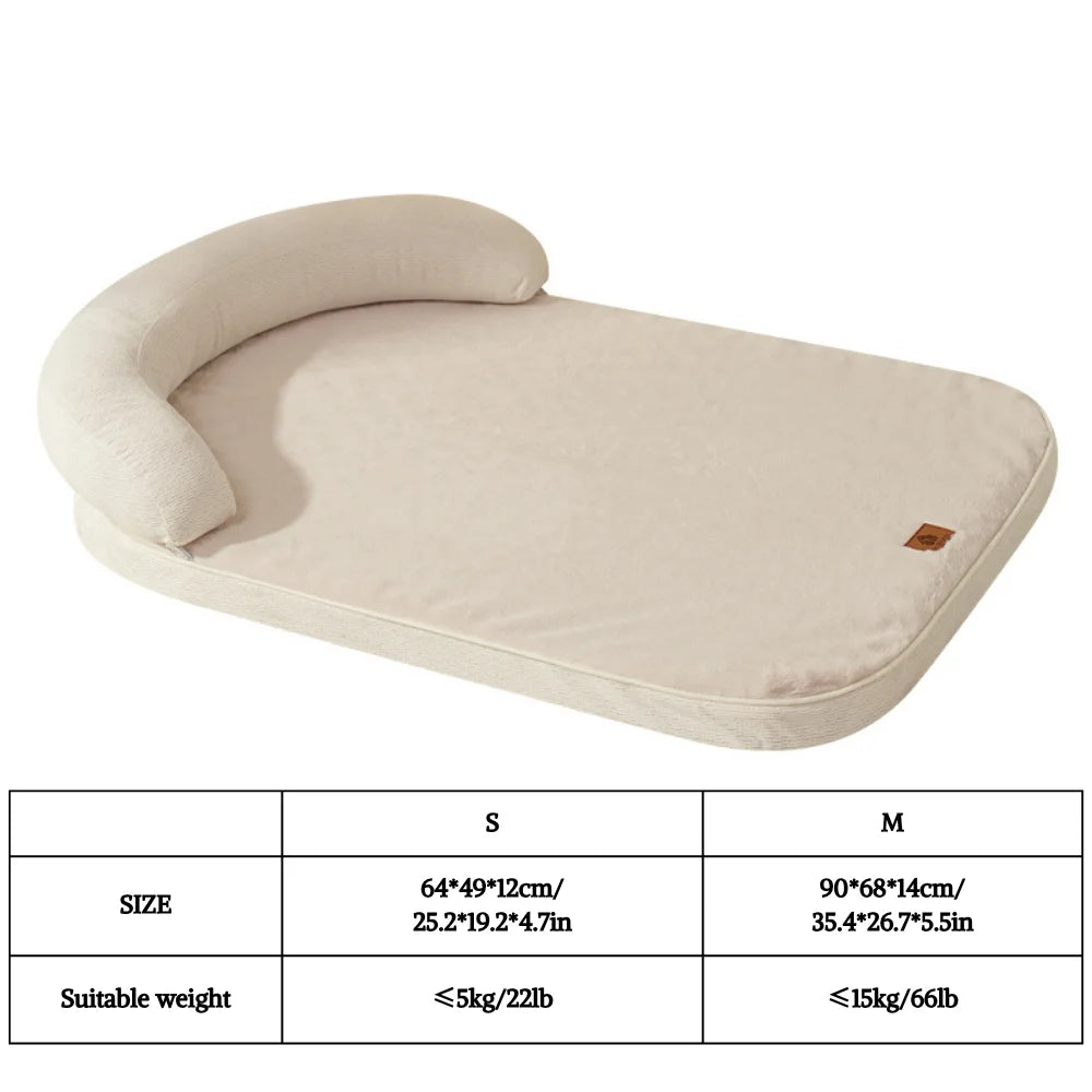 Bolster Dog Sofa Bed with Pillow - Non-Slip Base, Medium & Large – photo 8