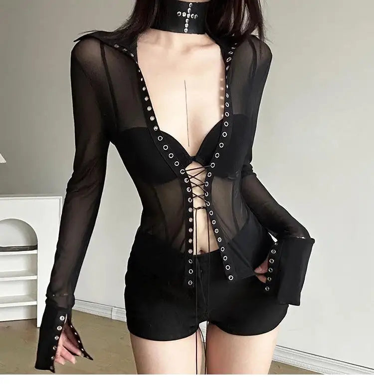 2026 Korean Punk Subculture Print Short Sleeve T-shirts Y2K Harajuku Gothic Loose Tees Streetwear Retro 2000s Vintage Women Tops