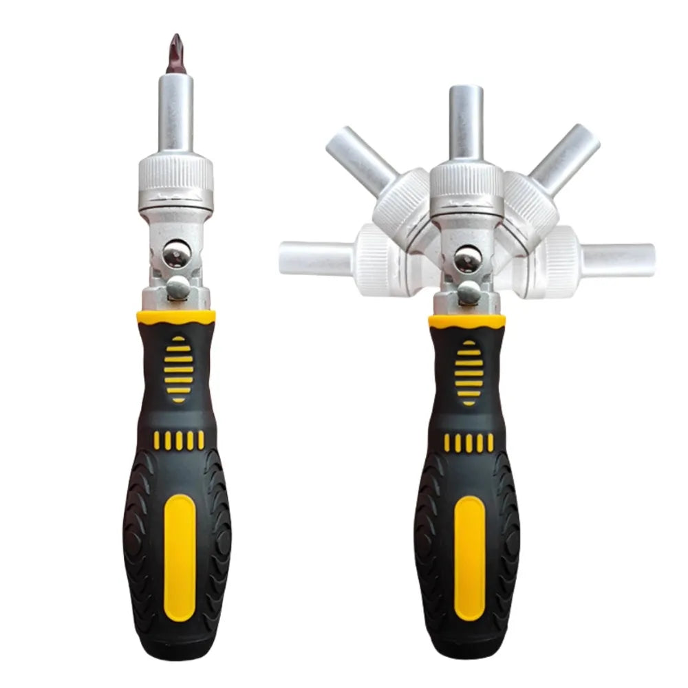 72-Tooth Ratchet two-way screwdriver Set bendable labor-saving screwdriver bit kit one-word cross Household maintenance tool
