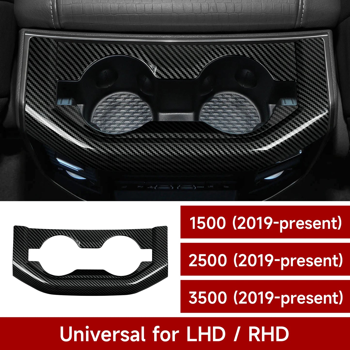 Carbon Fiber Interior Trim Sticker Kit for Dodge RAM 1500/2500/3500 2019-2026