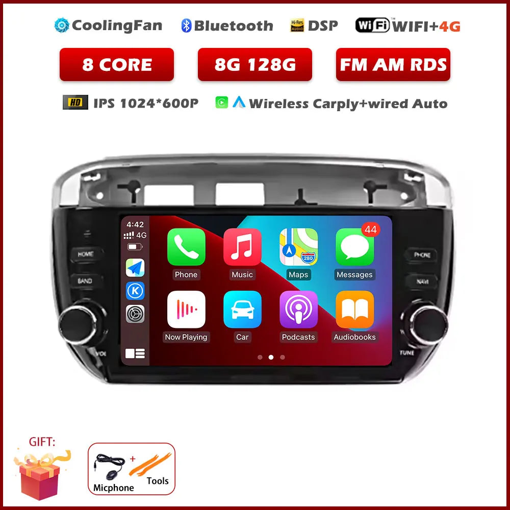 7" Android Car Stereo for Fiat Linea & Punto Evo (2012–2015) — CarPlay, Android Auto, GPS, 4G, Bluetooth 5.0