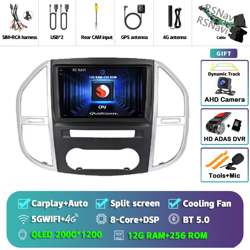 Android Car Radio Head Unit with CarPlay for Mercedes-Benz Vito W447 (2014-2020)