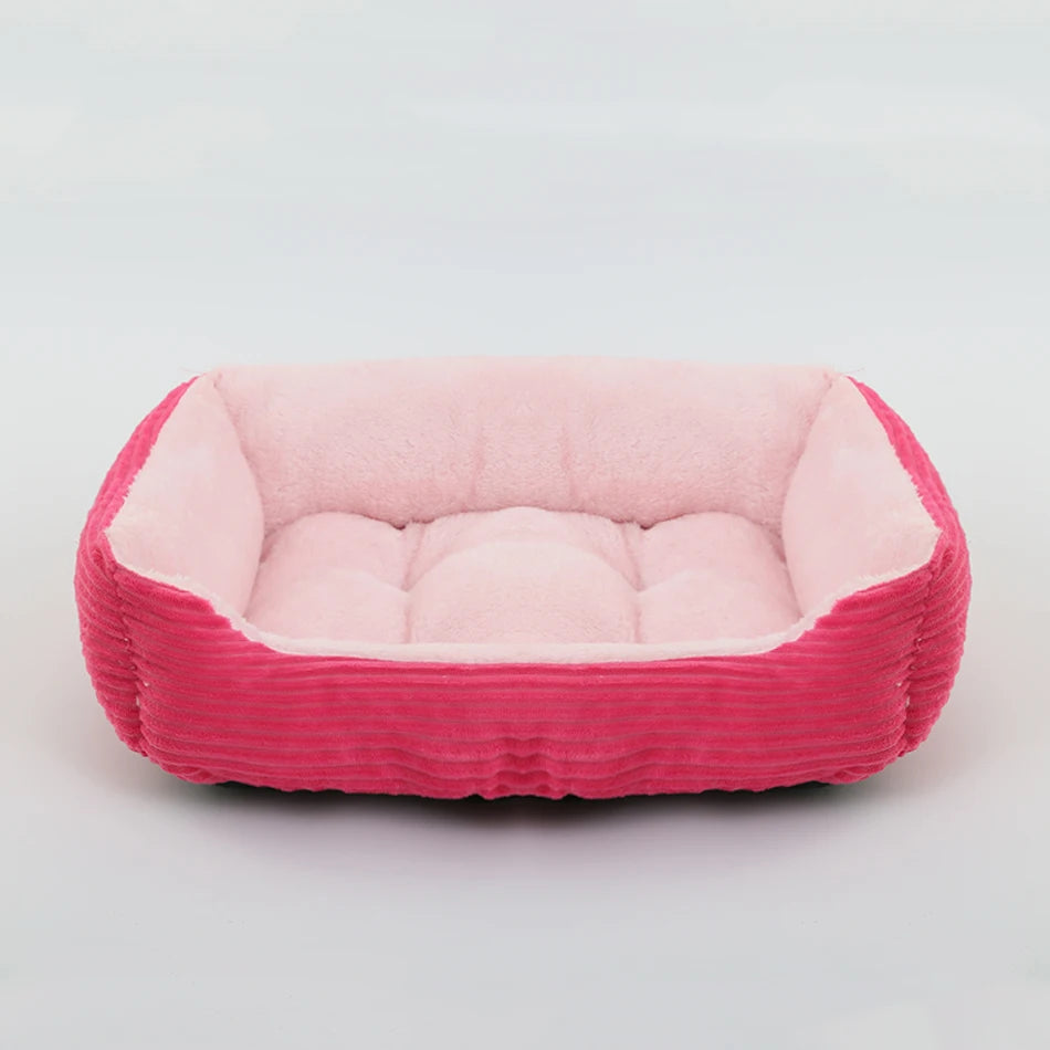 Square Plush Dog & Cat Sofa Bed - Cushioned Bolster Pet Bed - photo 16
