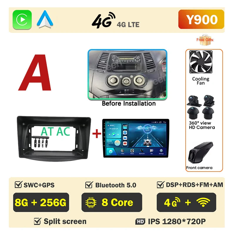 Android 16 Car Radio Player For Mitsubishi Grandis 1 2003 - 2011 Auto GPS Navigation Carplay Bluetooth DSP Wifi 5G NO 2din DVD