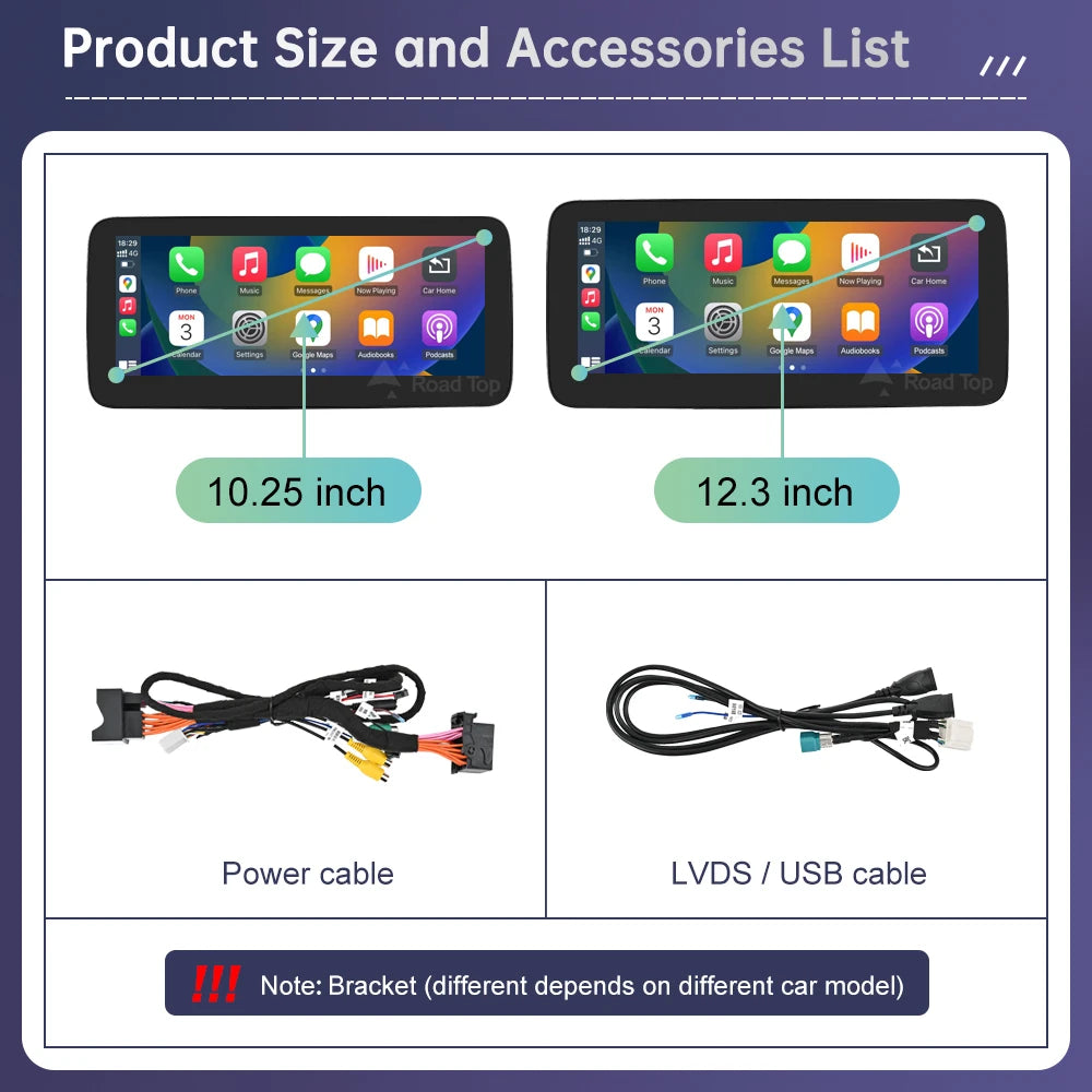 Linux Touchscreen for Mercedes-Benz W205 C/GLC/V-Class, GLA, CLA (2015–2019) — Wireless CarPlay, Android Auto, AirPlay