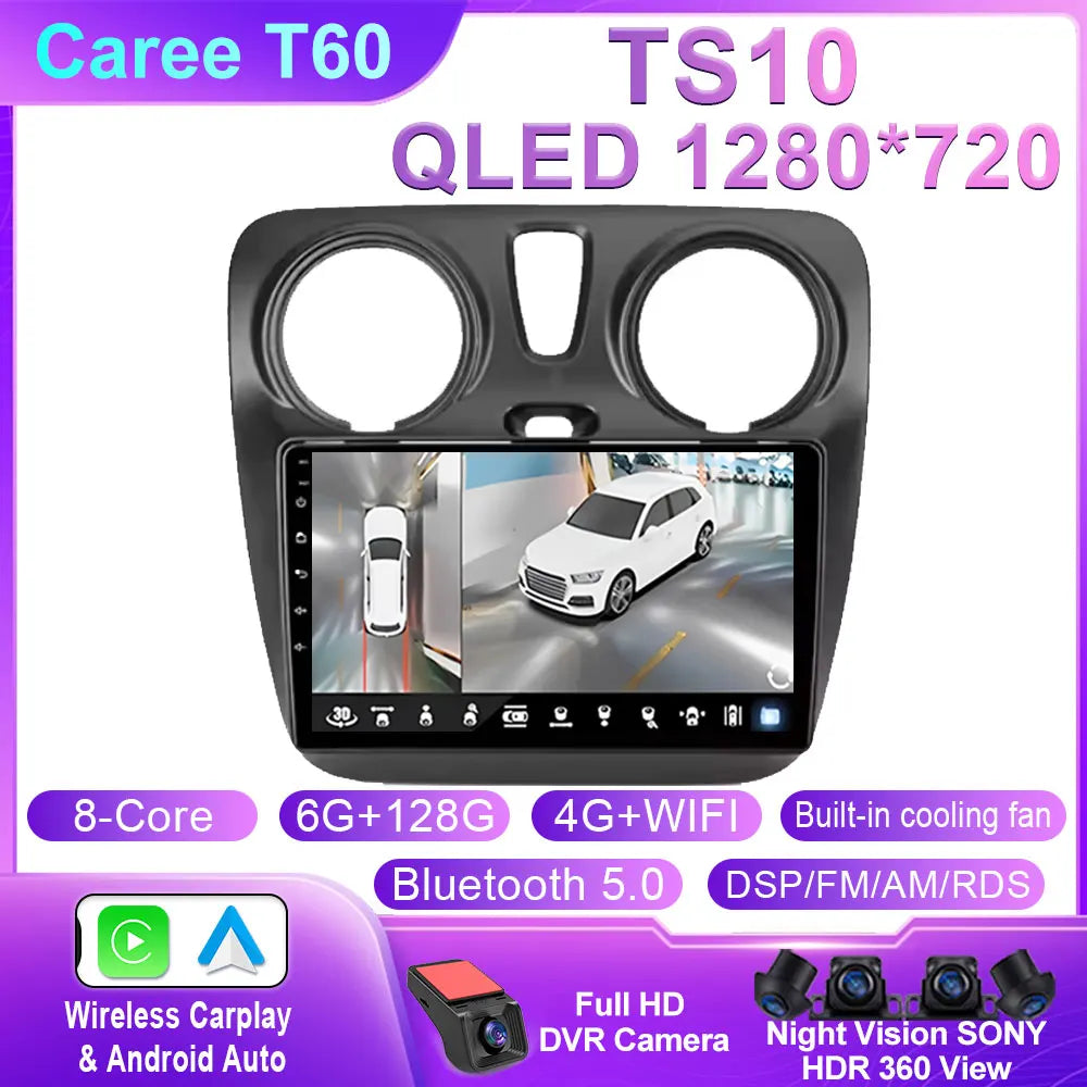 Car Stereo with Apple CarPlay & Android Auto, Compatible with Renault Dokker, Lodgy & Dacia