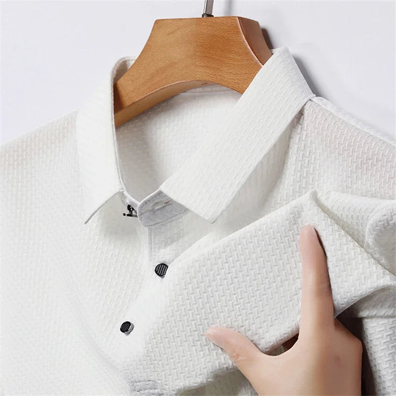 Men's Ice-Silk Polo - Wrinkle-Resistant Cool-Touch, Quick-Dry