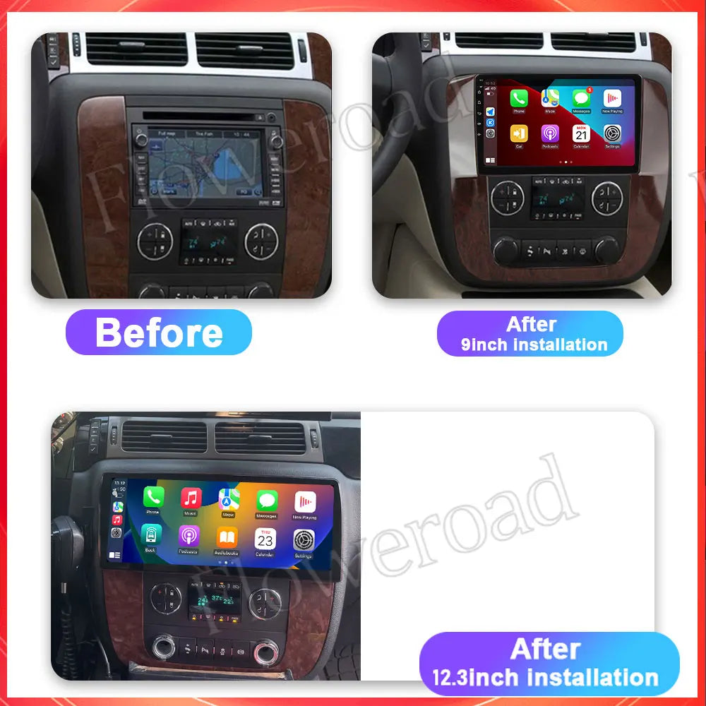 12.3 Inch Android 15 For GMC Yukon Chevrolet Tahoe Silverado 2007 - 2013 Car Radio Multimedia Player GPS Head Unit Auto StereoBT