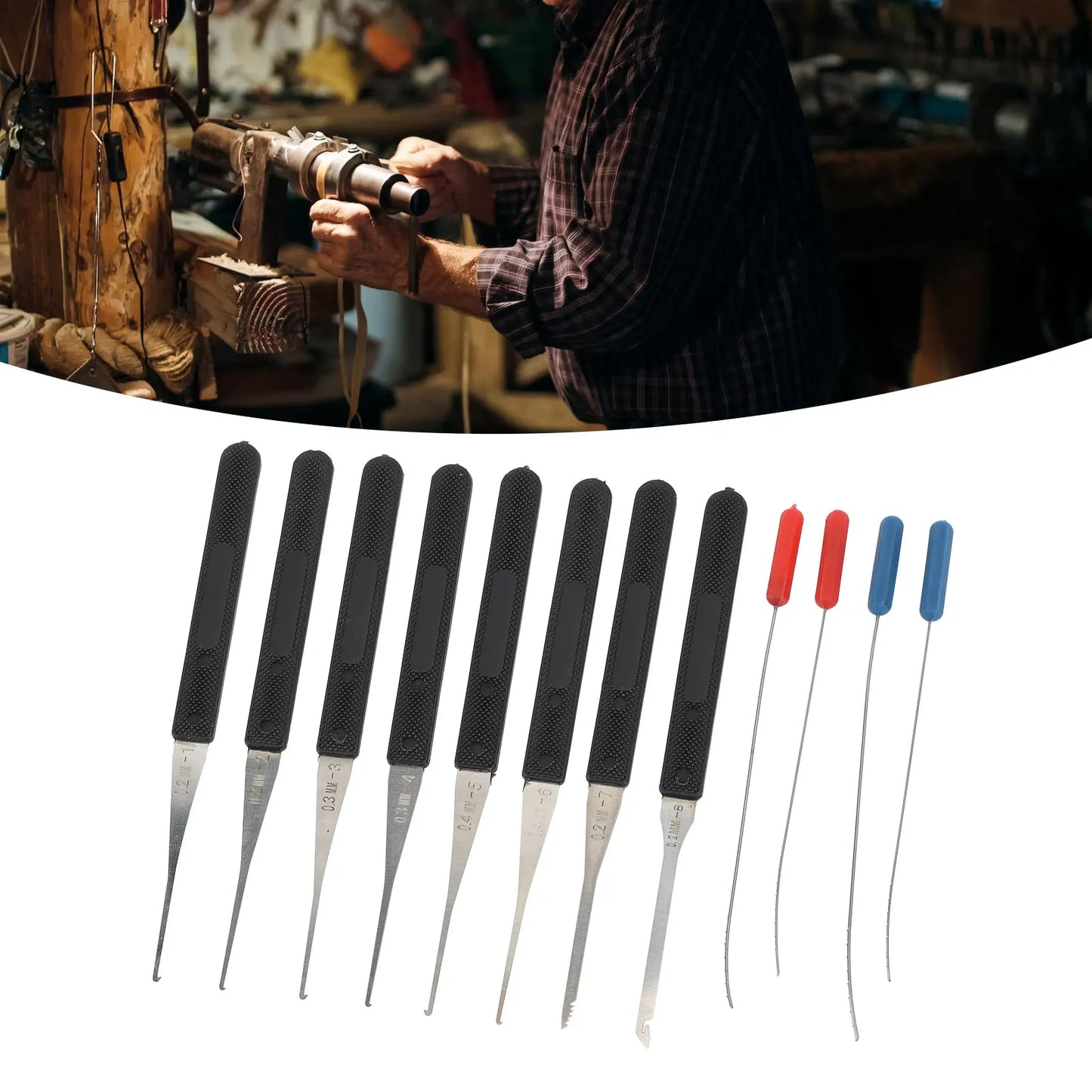12PCS Lock Pick Set Locksmith Supplies Broken Key Auto Extractor Remove Hooks Stainless Steel DIY Hand Tools Hardware
