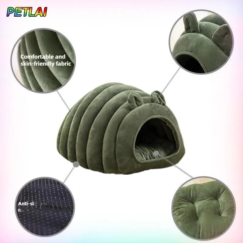 Cat Nest Bed Mat for Winter and Autumn Cozy Sleep House with Warm, Safe, Breathable Large Space Nest Soft Cushion for Pet Catter