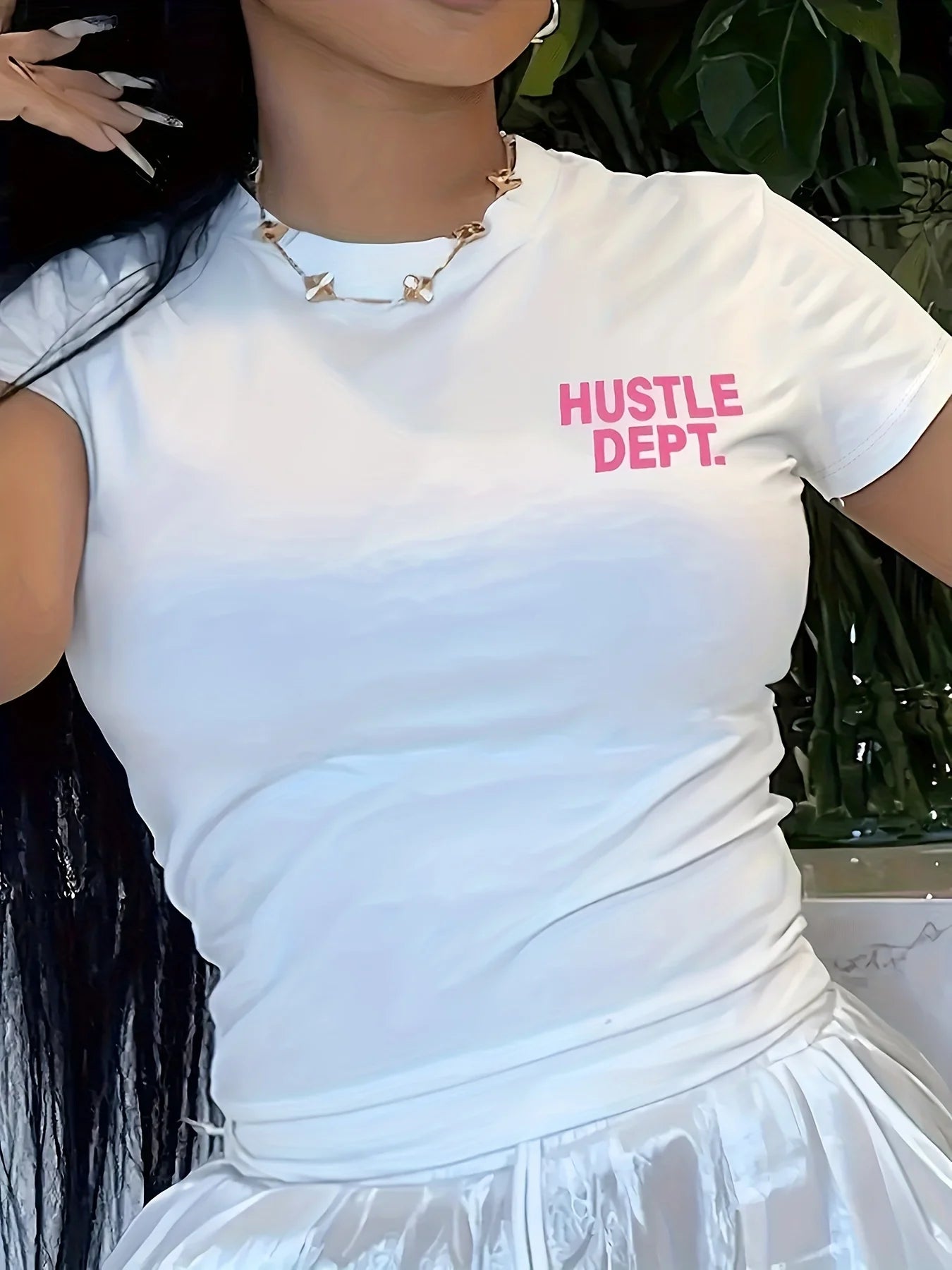 Women's 'Hustle' Graphic Tee — Short-Sleeve Casual Harajuku Top