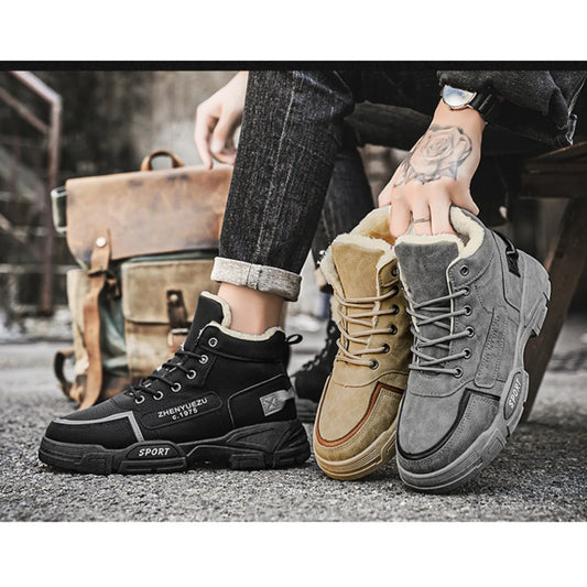Men's fleece-lined lightweight snow boots