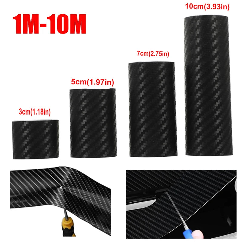 Carbon Fiber Door Edge Guard Tape - Anti-Collision Door Sill Protector