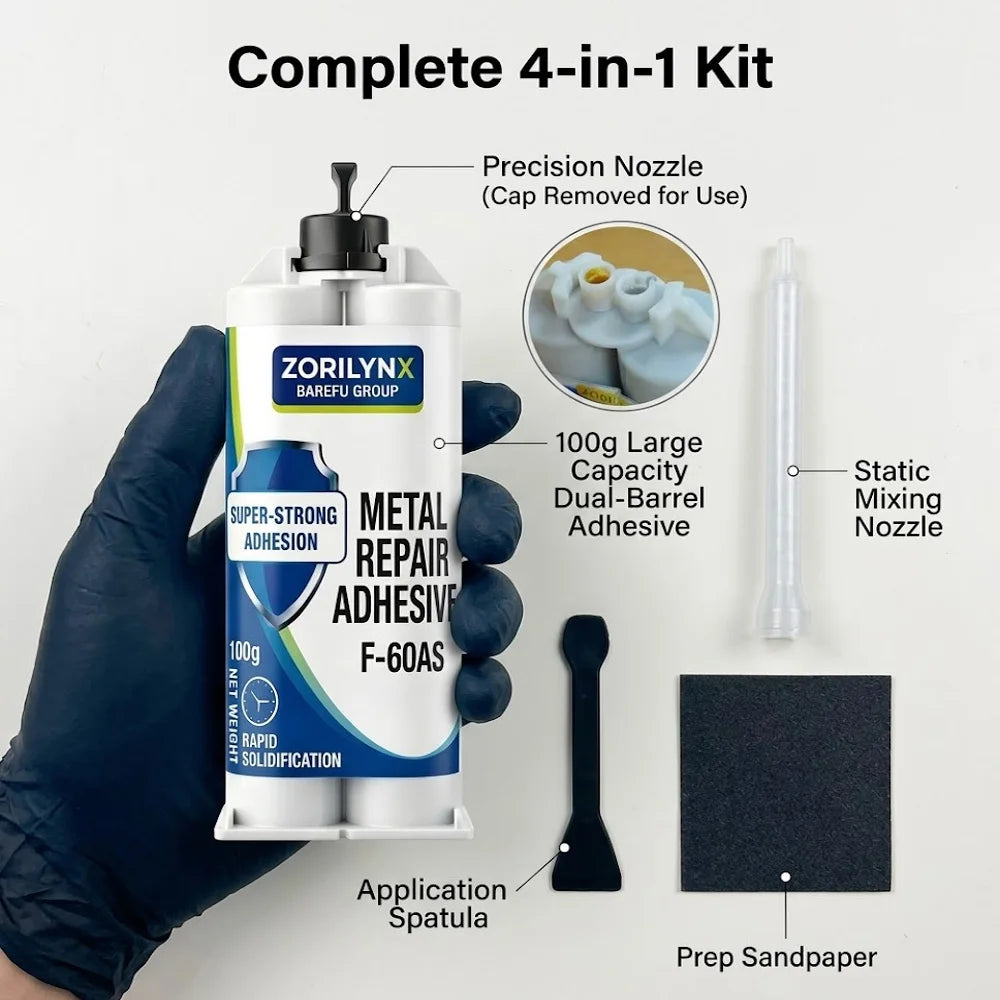 Metal Repair Adhesive Kit, 100 g - Two-Part Glue for Iron and Steel - view 2