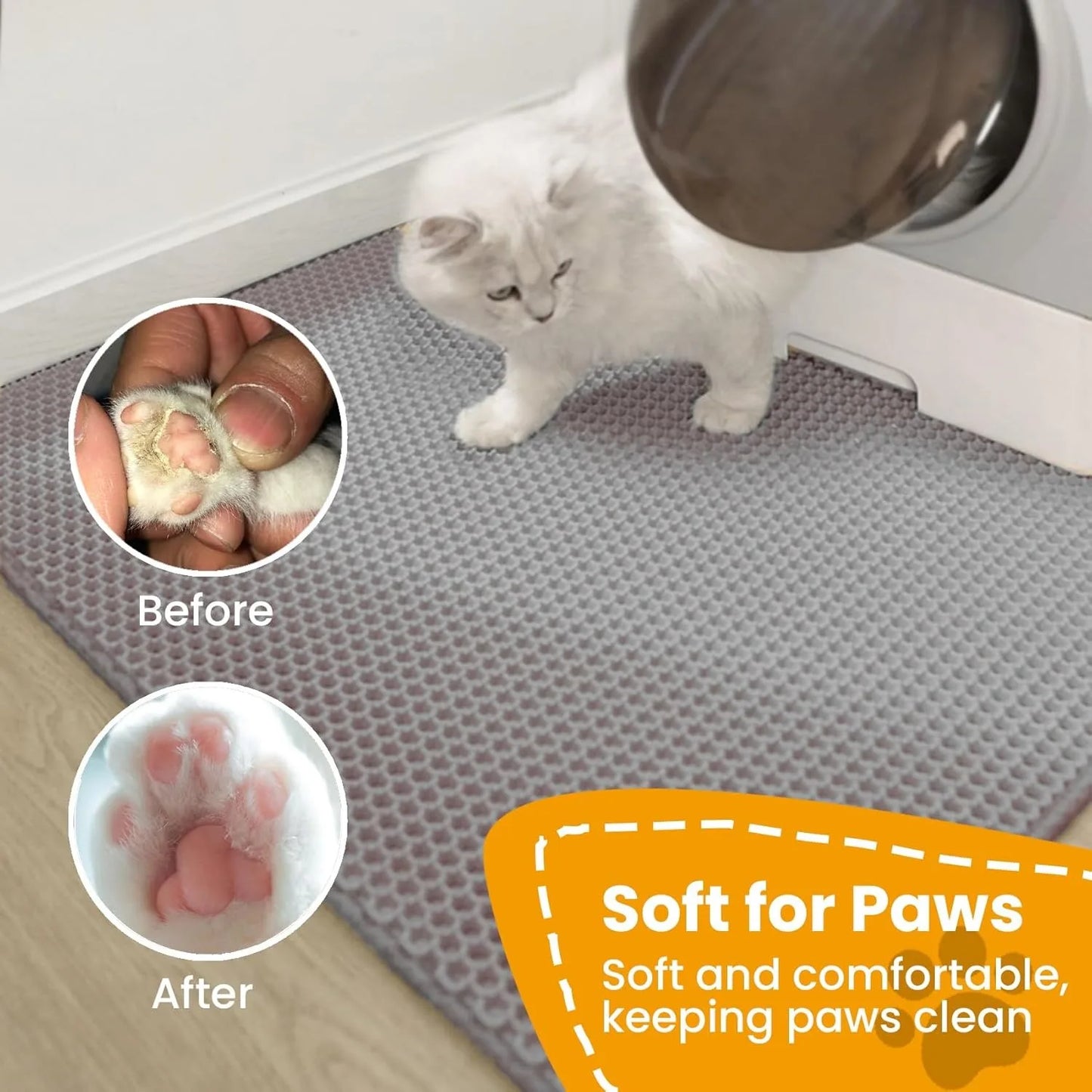 Double Layer Non-Slip Cat Litter Trapping Mat – Waterproof Wear-Resistant Litter Box Filter Pad | Anti-Slip