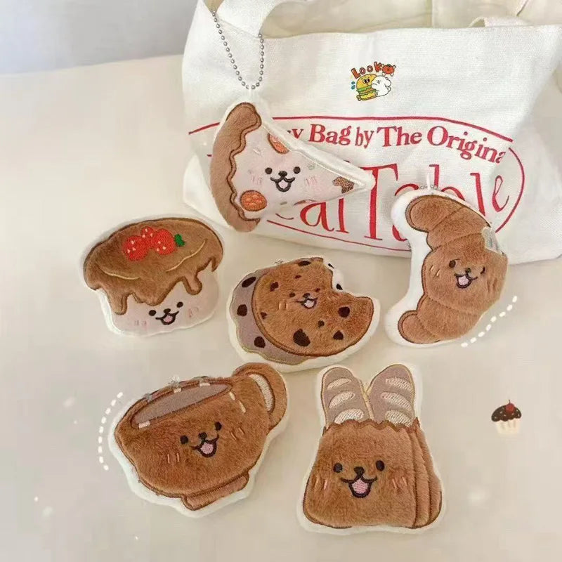Plush Squeaky Food Dog Toys - Baguette, Pizza & Cake Shapes - photo 4