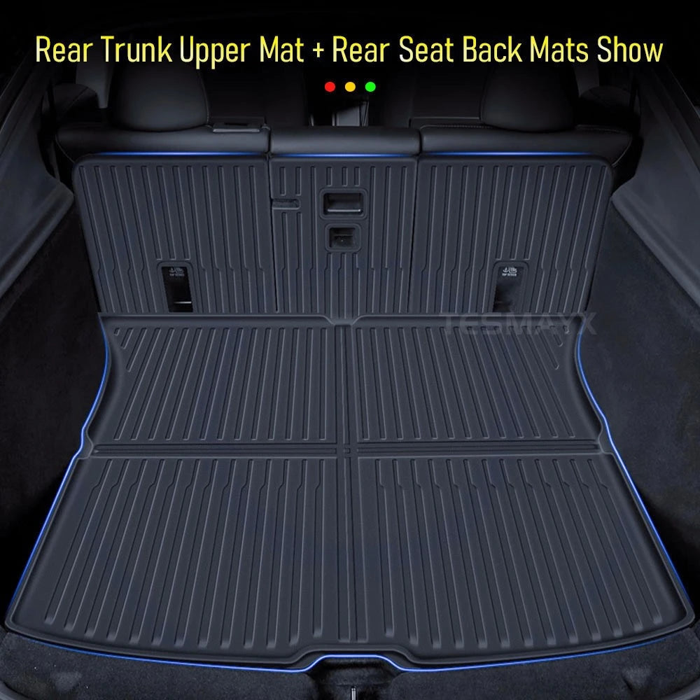 for Tesla Model Y Juniper 2026 2026 Car Floor Mats Cargo Liner Trunk Mats Backrest Kick Pads Protection Car Interior Accessories