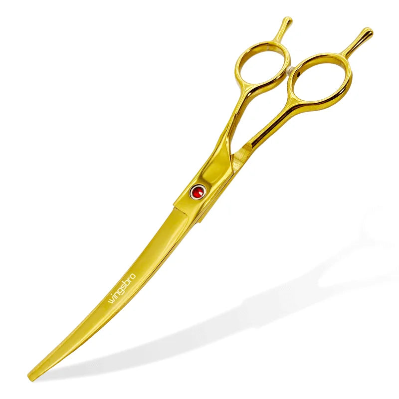 7-Inch Curved Pet Grooming Scissors - Left & Right Hand