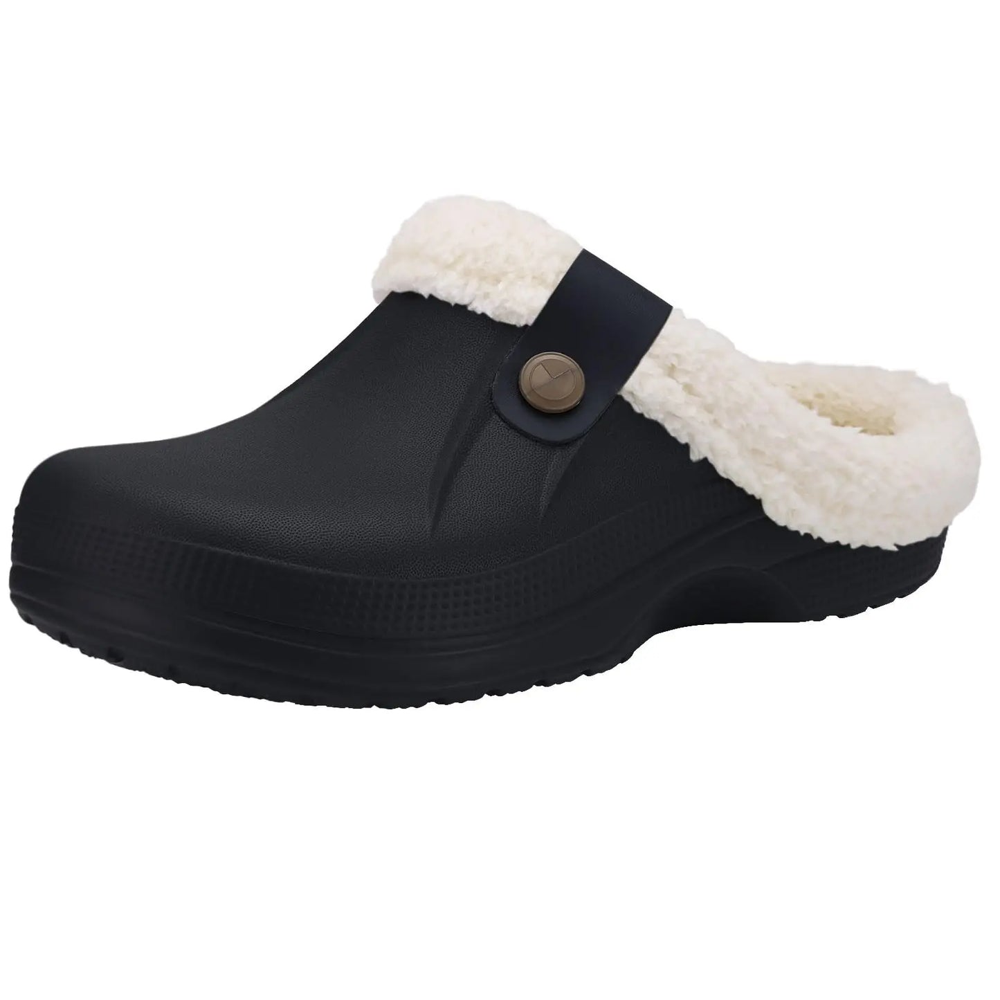 Kidmi Classic Fur Shoes For Men Women Lined Clogs Waterproof Shoes Winter Fuzzy Slippers for Women Men Indoor and Outdoor Shoes