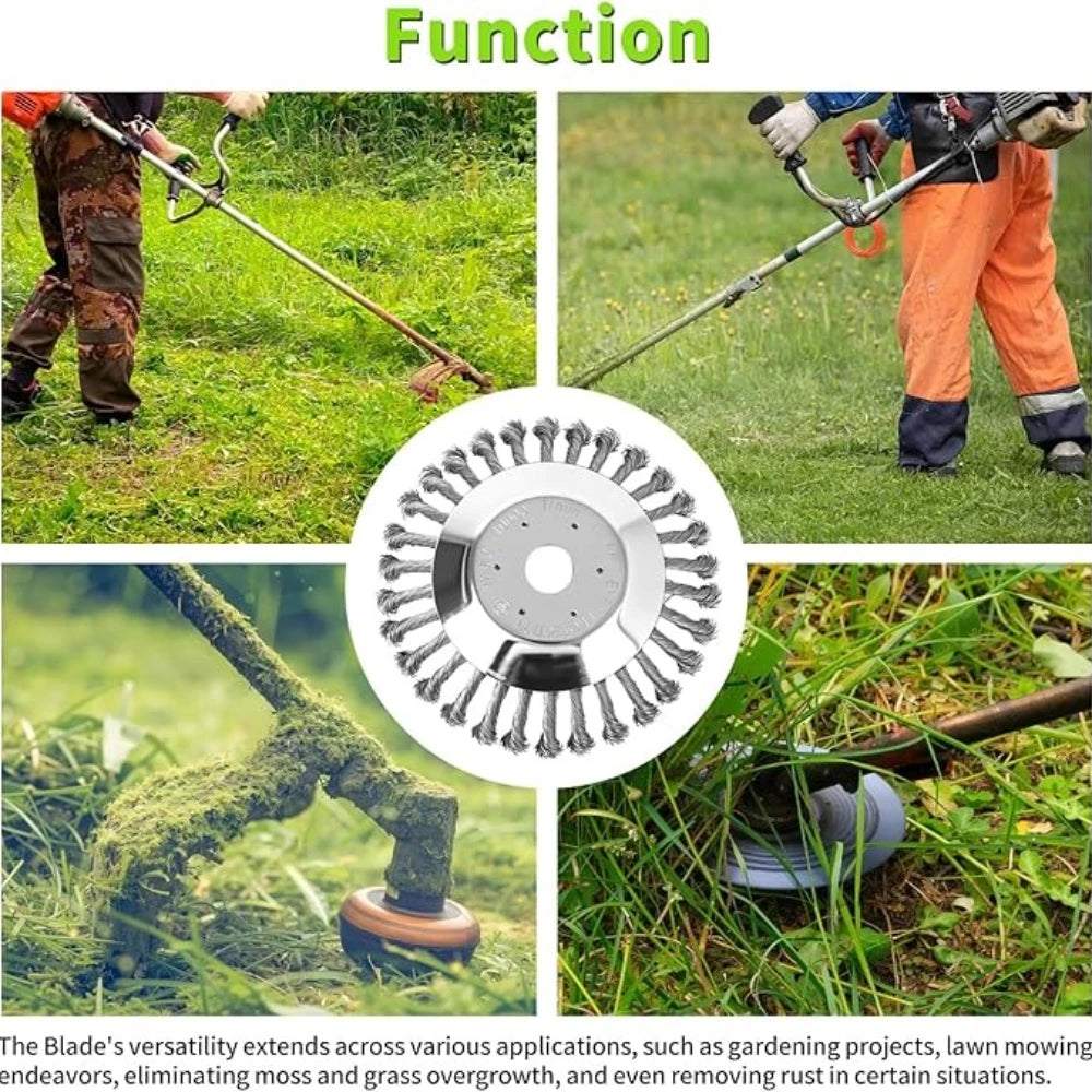 Weed Brush Trimmer Head - Durable Steel Wire Cutter Tool