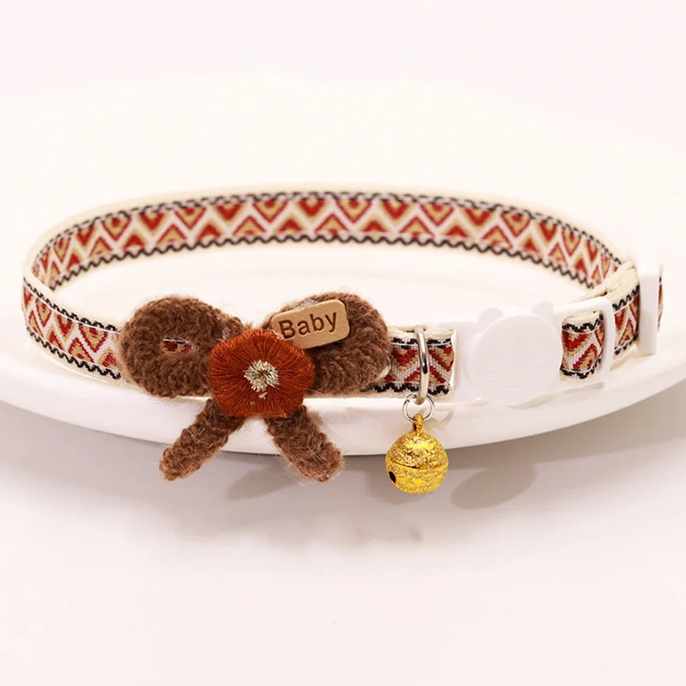 cat collars Cute and Versatile Adjustable Durable with Bells Pet Collars Necklaces Positioning Pets Cats Dogs Party Photos Props